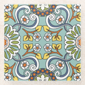 Medallion Turks Stijl Patroon Glazen Onderzetter