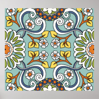 Medallion Turks Stijl Patroon Poster