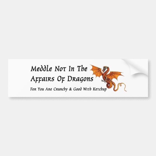 Meddle not in the Affairs of Dragons Bumpersticker (Voorkant)