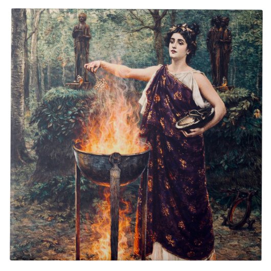 Medea brouwt haar toverdrank – tegeltje (Voorkant)