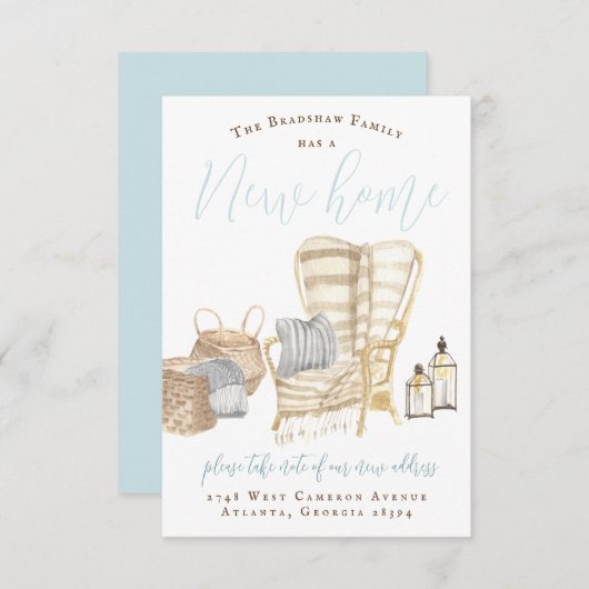 Medeaankondiging van Cozy House Moving Kaart (Voorkant / Achterkant)