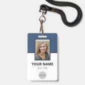 Medeaewerkers Pasfoto Logo Balk Code Naamkaartje Badge (Voorzijde met lanyard)