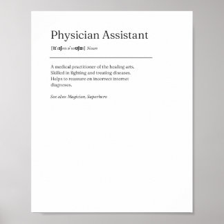 Médecin Assistant Définition Drôle Poster cadeau