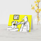Médecin avec stéthoscope. Carte pour un médecin. (Fleur jaune)