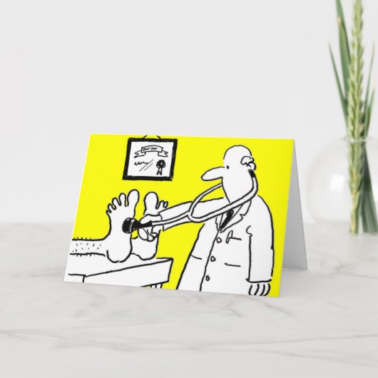 Médecin avec stéthoscope. Carte pour un médecin. (Devant)