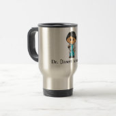 Médecin, Brunette Male Travel Mug (Devant gauche)