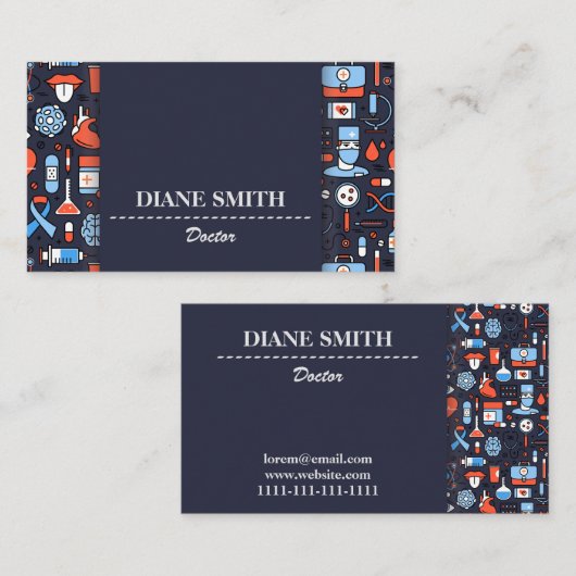 MÉDECIN CARTE DE VISITE (Devant / Derrière)