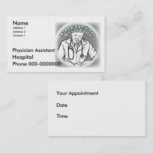 Médecin Cartes de visite adjoints (Devant / Derrière)