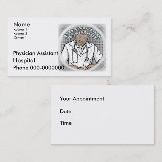 Médecin Cartes de visite adjoints (Devant / Derrière)