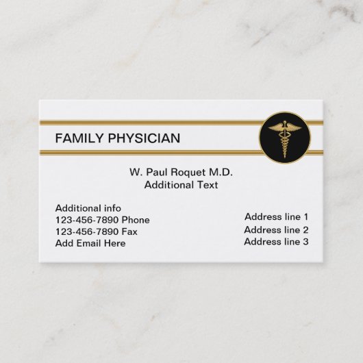 Médecin de famille cartes de visite (Devant)