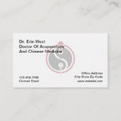 Médecin Des Cartes de visite D'Acupuncture Ying Ya (Devant)