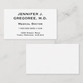 Médecin élégant et minimal carte de visite (Devant / Derrière)