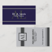 Médecin et carte de visite Médicale - monogramme (Devant / Derrière)