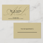 Médecin et Carte de visite Médicale - Monogramme (Devant / Derrière)