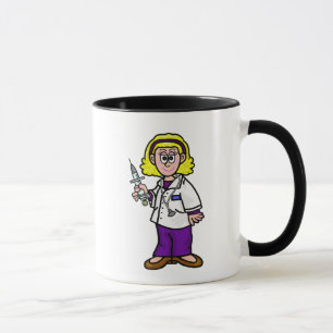 Médecin féminin blonde avec seringue Mug