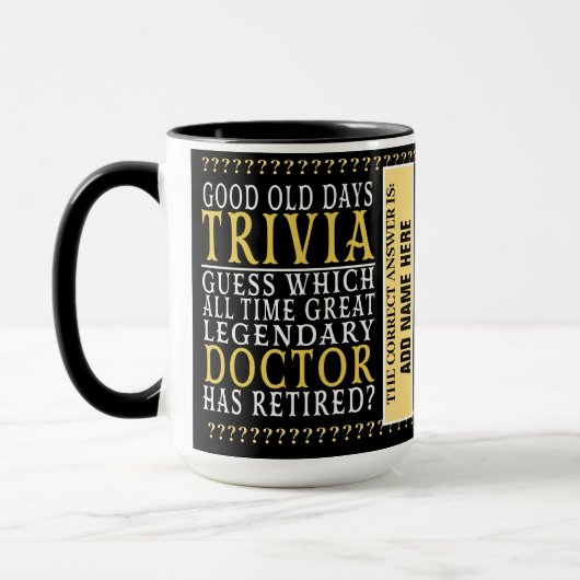 Médecin Funny Personnalisé Retraité, Retraite Mug (Gauche)