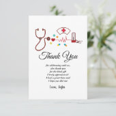 Médecin, Infirmière, carte de remerciements Médica (Debout devant)