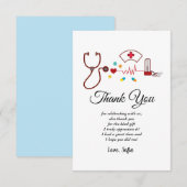 Médecin, Infirmière, carte de remerciements Médica (Devant / Derrière)