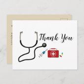 Médecin, Infirmière, carte de remerciements Médica (Devant / Derrière)