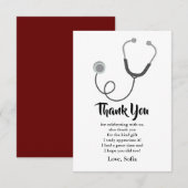 Médecin, Infirmière, carte de remerciements Médica (Devant / Derrière)
