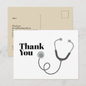 Médecin, Infirmière, carte de remerciements Médica (Devant / Derrière)