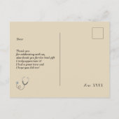 Médecin, Infirmière, carte de remerciements Médica (Dos)