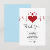 Médecin, Infirmière, carte de remerciements Médica (Devant / Derrière)