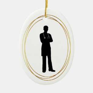 Médecin masculin Silhouette Ornement de Noël