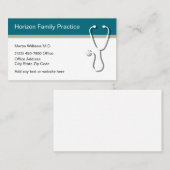 Médecin Médicale Cartes de visite de la pratique f (Devant / Derrière)