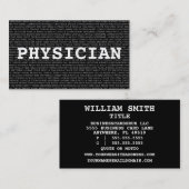 Médecin Médicale Mots Carte de visite (Devant / Derrière)