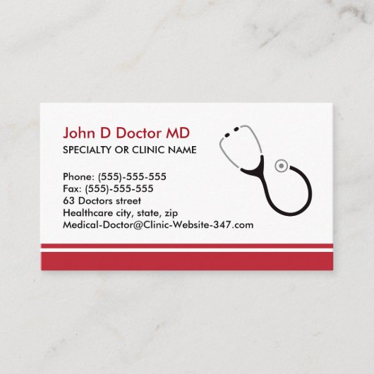 médecin Médicale ou cartes de visite de santé (Devant)