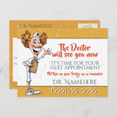 Médecin Médicale Rappel Carte personnalisable or (Devant / Derrière)