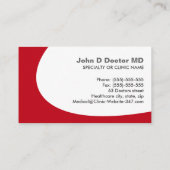 Médecin ou carte de visite de santé rouge (Dos)