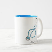 Médecin personnalisé Stethoscope Nom Mug (Devant droit)