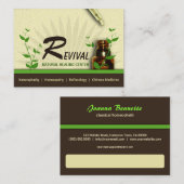 Médecine alternative Cartes de visite homéopathiqu (Devant / Derrière)