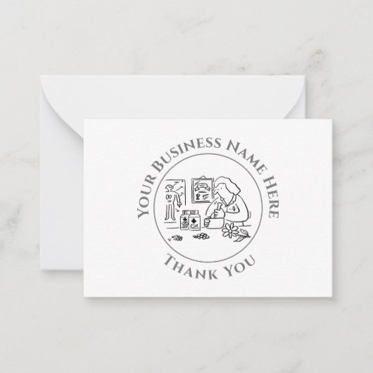 Médecine de remplacement - Carte de note Merci (Devant)