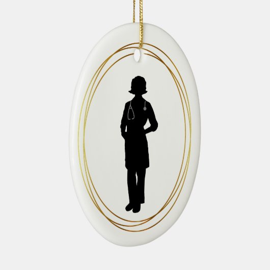 Médecine femme Silhouette Ornement de Noël (Droite)