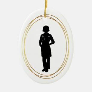 Médecine femme Silhouette Ornement de Noël