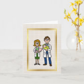 Médecine pédiatrique masculine avec carte bébé (Fleur jaune)