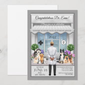 Médecine vétérinaire Invitation à la graduation ma (Devant / Derrière)