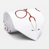 Médecins cravate avec Stethoscope en blanc (Roulé)