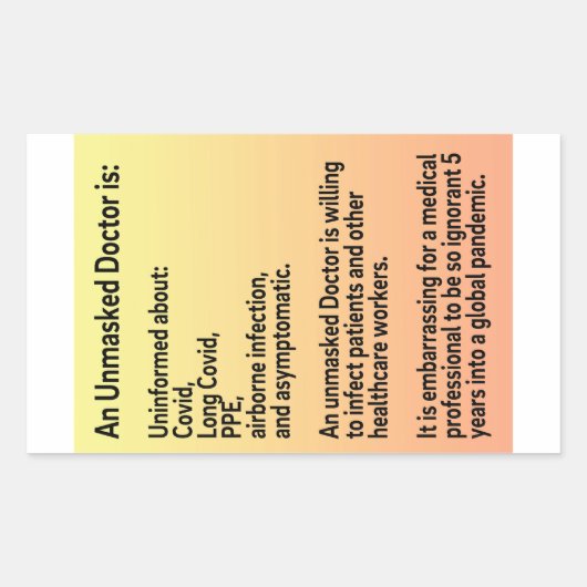 Médecins démasqués autocollants papier d'informati (Devant)