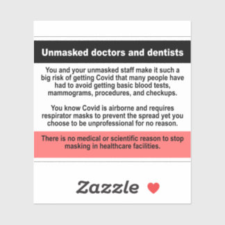 Médecins et dentistes non masqués sticker vinyle