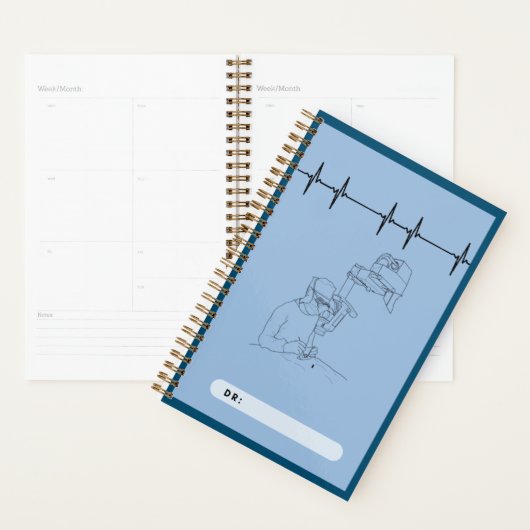 Médecins note spirale, bleu, chirurgiens (Devant avec enveloppe)