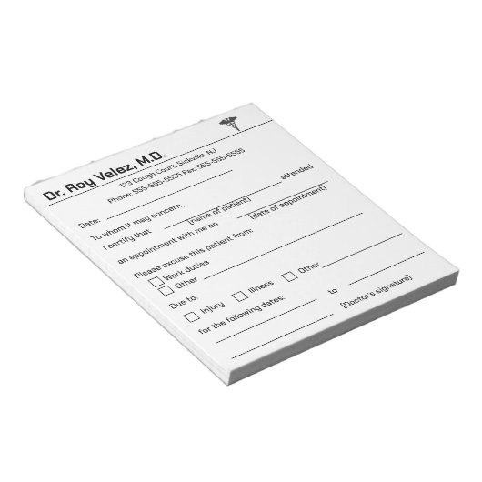 Médecins Pardon Bloc-notes (Incliné)