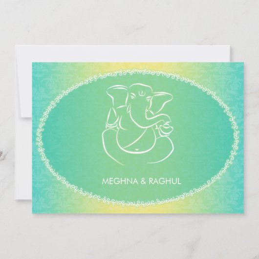 Mededeling over het huwelijk tussen Classy Ganesha Kaart (Achterkant)