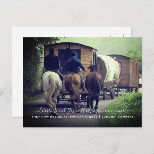 Mededeling van Caravan Moving Aankondigingskaart (Voorkant / Achterkant)