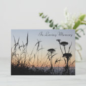 Mededeling van de Memorial Service Sunset Silhouet Kaart (Staand voorkant)