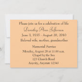 Mededeling van de Memorial Service Sunset Silhouet Kaart (Achterkant)