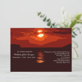 Mededeling van de Red Sunset Memorial Service Kaart (Staand voorkant)